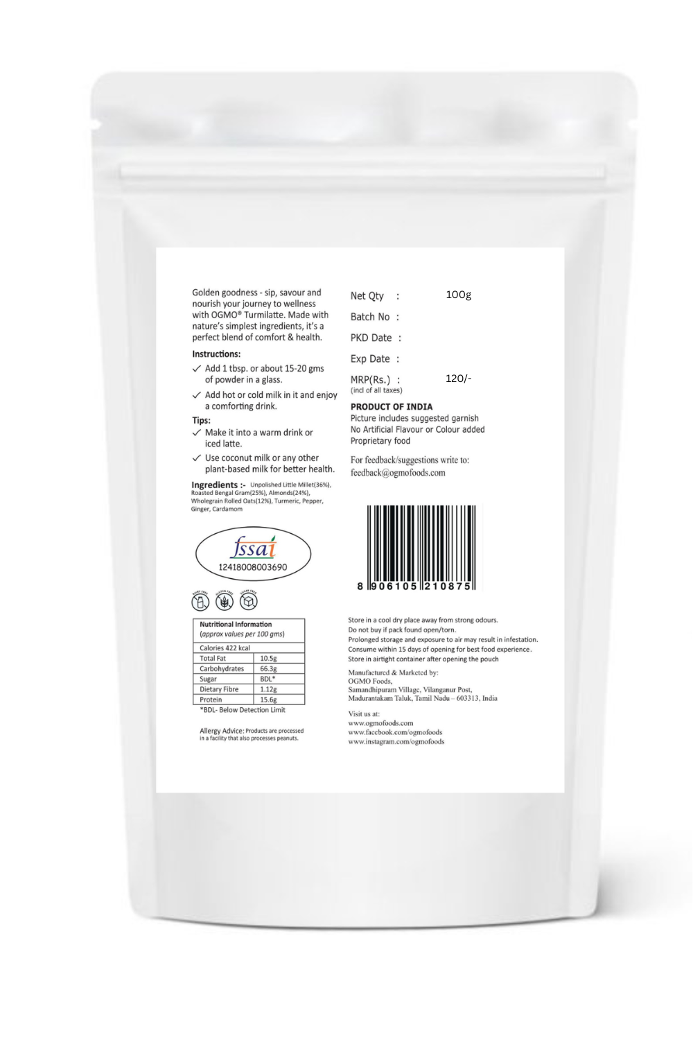 Turmilatte Millet Drink